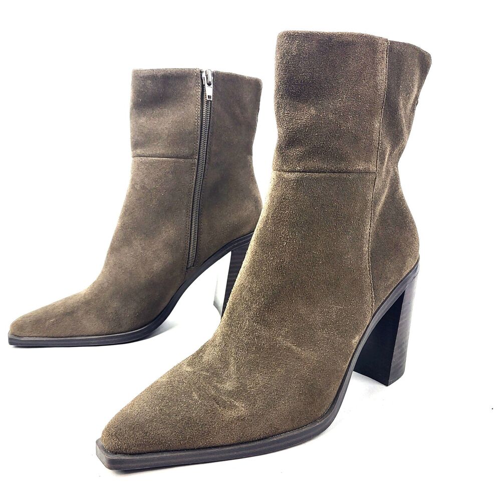 Steve Madden Silvee Women’s Suede Block Heel Booties